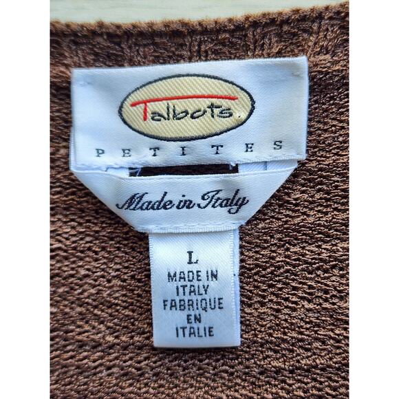 SWEATER/CARDIGAN & TANK TOP-TALBOTS-Made in Italy-Brown Knit-2 Pieces-Size PL - Picture 5 of 16